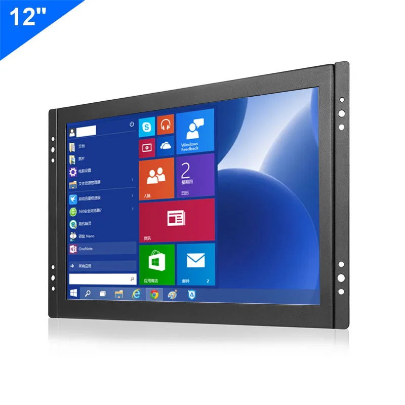 12-дюймовый широкий ЖК-дисплей ZHIXIANDA 1280x800 с входом HDMI BNC промышленный монитор
