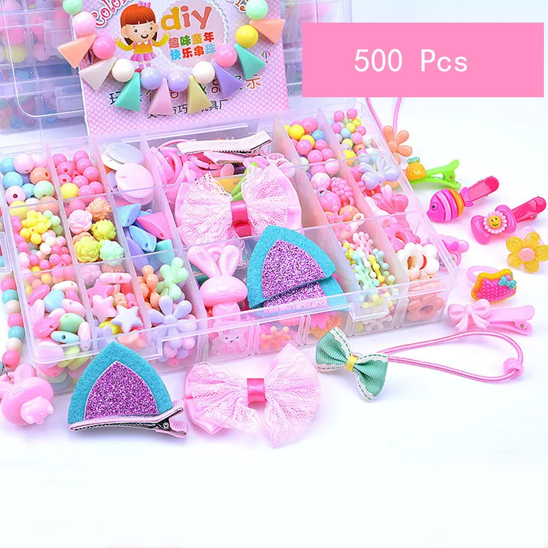 Детские браслеты для девочек Diy игрушки для детей ручной работы ожерелье для девочек ручной работы Бисероплетение головной убор ручной работы забавное Бисероплетение - Цвет: CZ-24FS-JLXZ