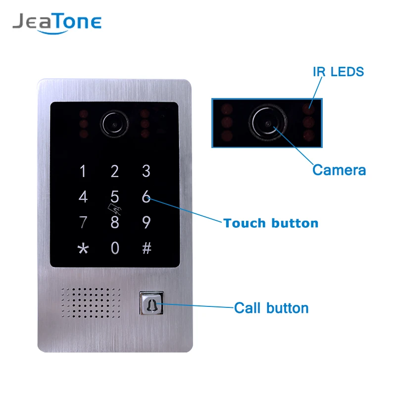 Видеодомофон JeaTone с 10 дюймовым сенсорным экраном Wi Fi IP домофон система контроля