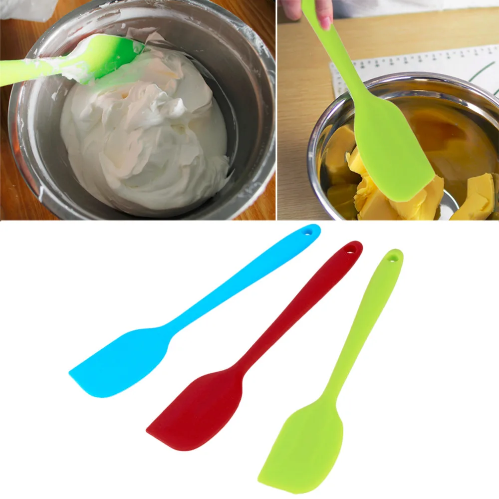  2018 New Cake Cream Butter Spatula Mixing Batter Scraper Brush Silicone Baking Tool 2KPZ