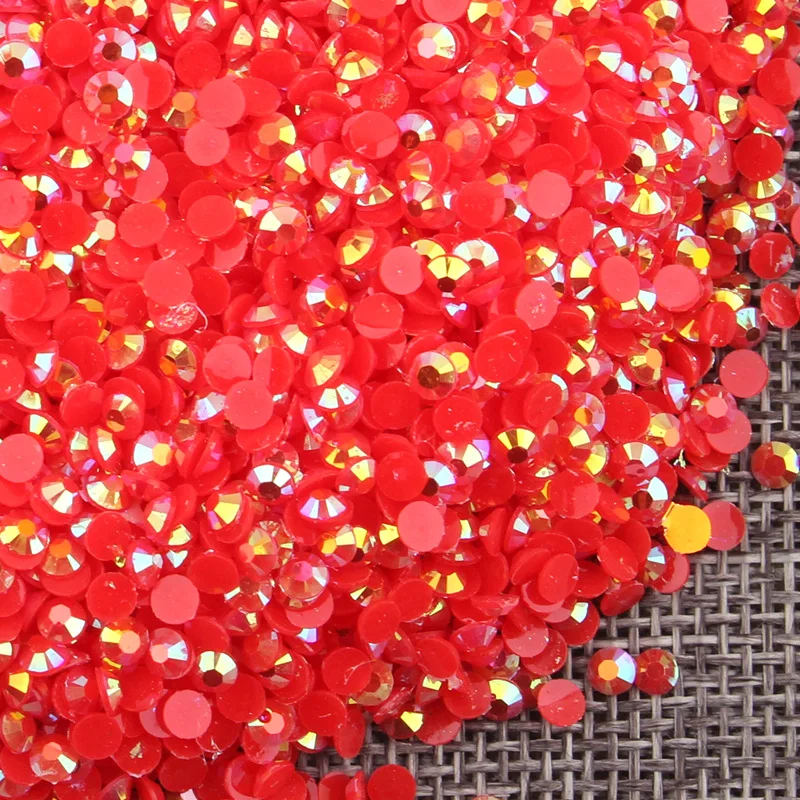 2-6mm 1000Pcs 젤리 핑크 라운드 수지 라인 석 크리스탈 클리어 AB 플랫 백 의류 3D 네일 장식 전화 아트 접착제