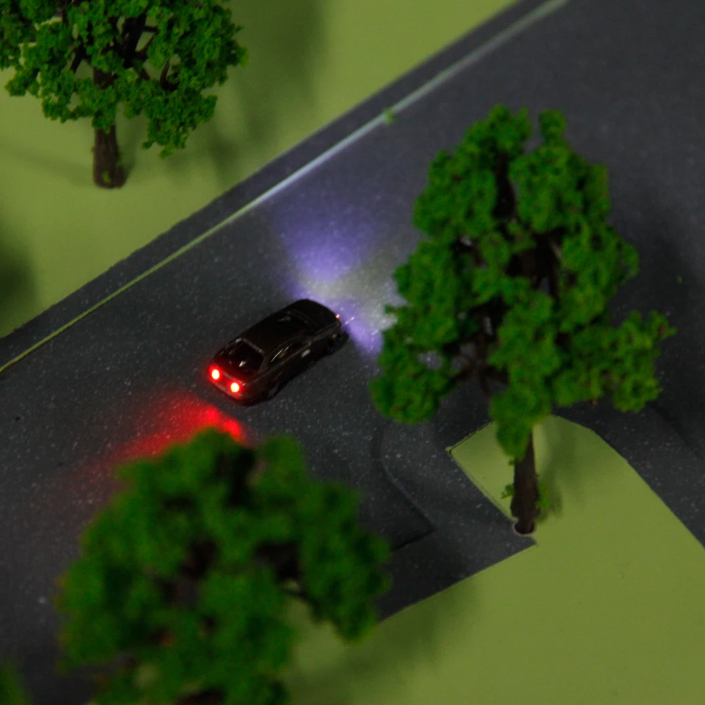 10 Packs Model Cars with Light for Scenery Layout or Diorama 12V