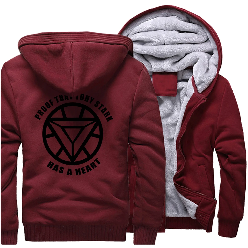 Мужская Толстая зимняя Флисовая теплая куртка, доказательство того, что Tony Coat Stark Has A Heart iron man, пальто, толстовки, Arc Reactor, толстовка, куртки