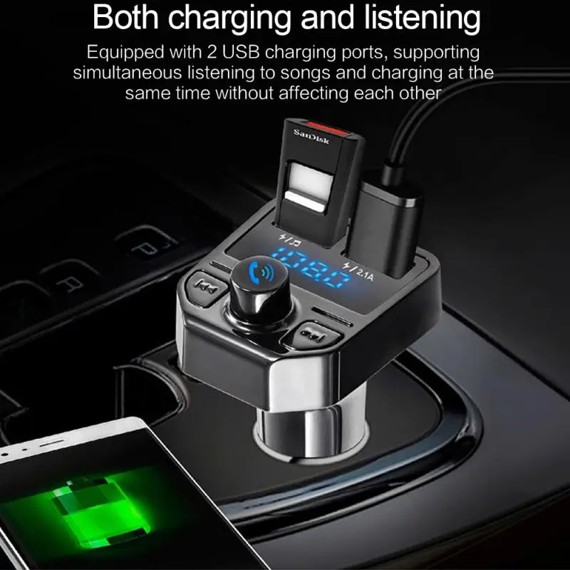 Автомобильный MP3 музыкальный плеер с Bluetooth и громкой связью автомобильный fm