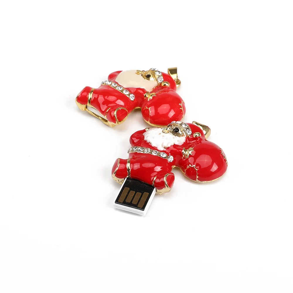 Креативный Рождественский u-диск, портативный USB 2,0, высокоскоростная передача, u-диск, Кристальный Санта Клаус, 32G 64G 128 GB, рождественский подарок
