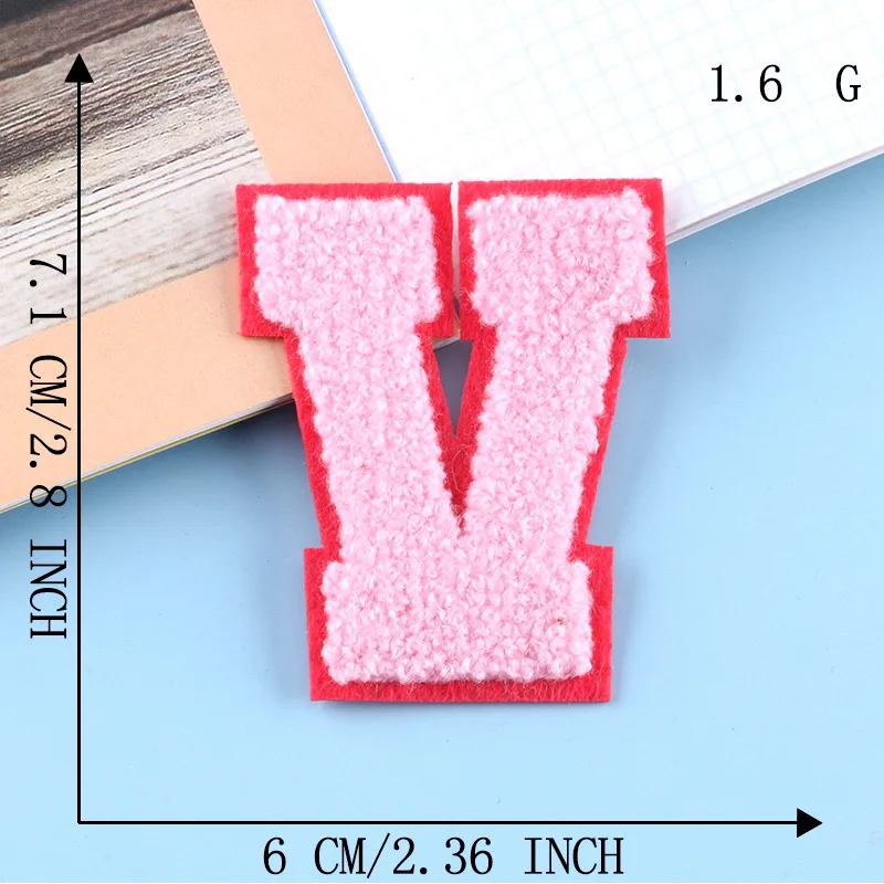2022 New 3D Colorful A-Z 26 Letters Chenille Embroidered Patches IRON on Alphabet Letters Embroidery Applique Sewing diy 