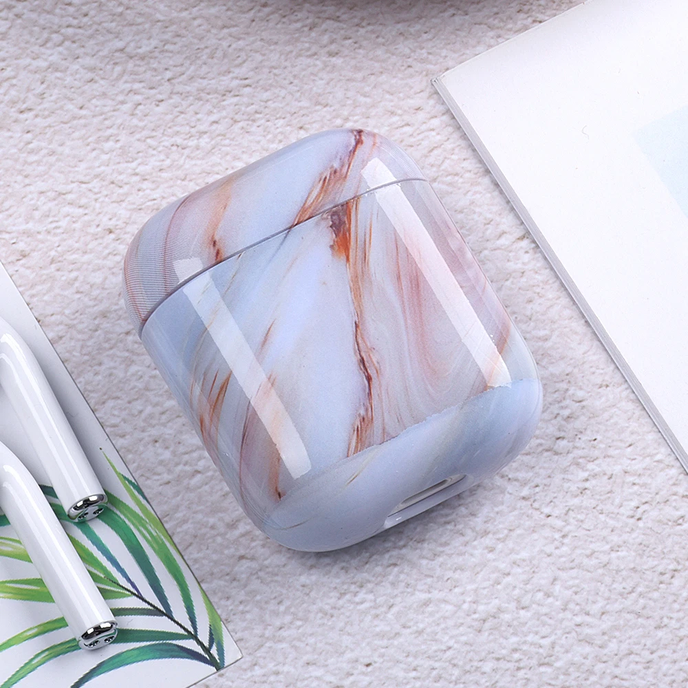 02 Роскошный силиконовый чехол для наушников для Apple Airpods 2 1 чехол из ТПУ с мраморным узором чехол s Coque для Airpods Air pods противоударный чехол Fundas - Цвет: 02