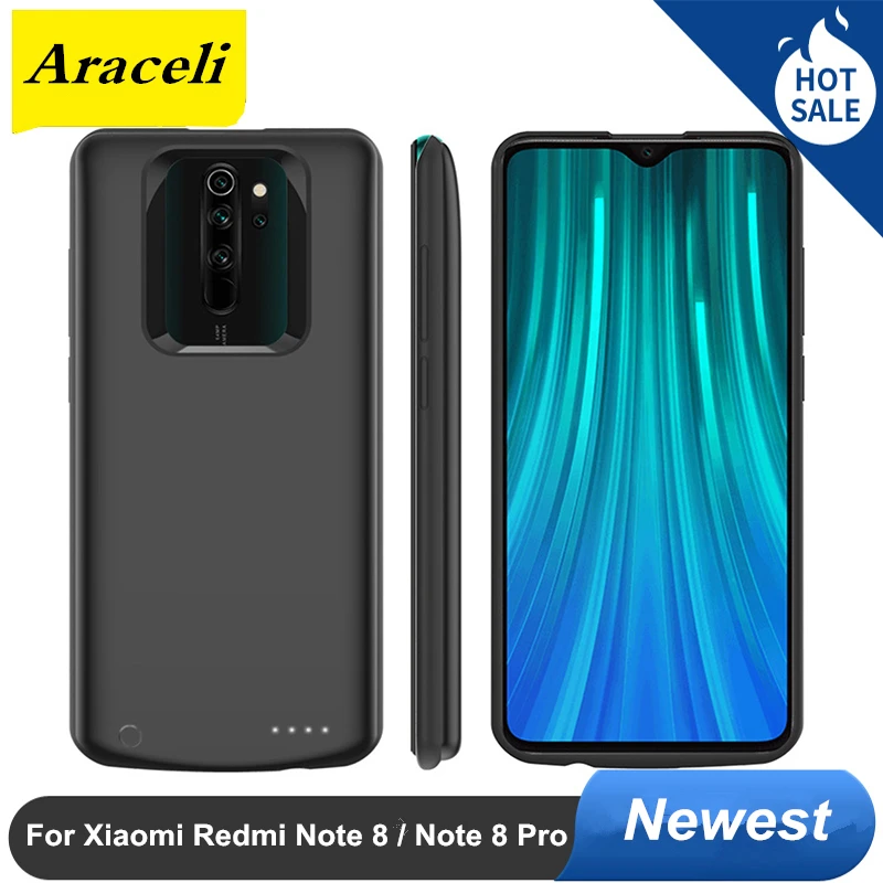 10000 мАч для Xiaomi Redmi Note 8 Pro Чехол аккумулятора смарт чехол зарядного устройства