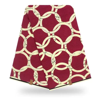 

2019 the last design african wax printed in fabric nigerian block soft breathable woman dress cloth wax V-L 638