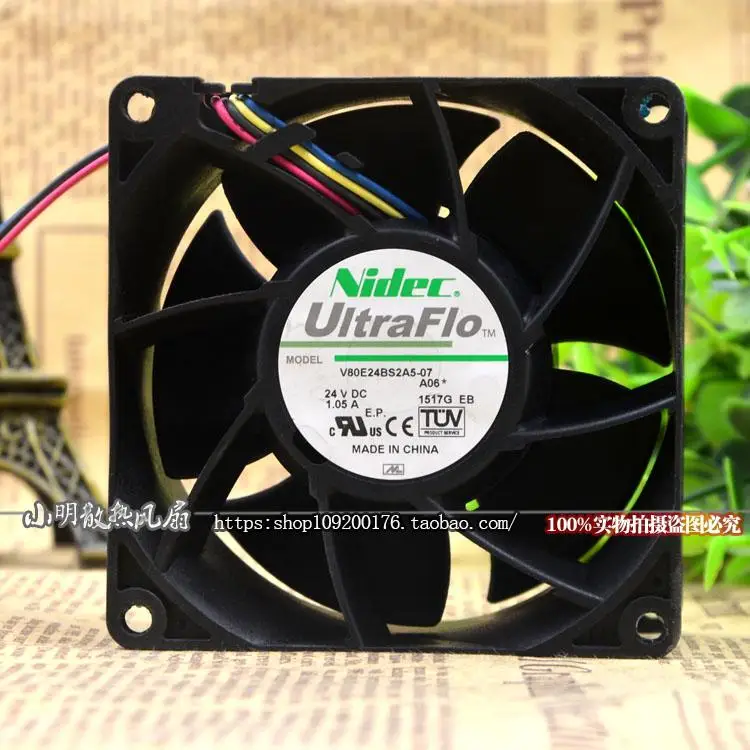 V80E24BS2A5-07 A06 24V 1.05A 8 см 8038 4 провода защиты электродвигателя Вентилятор охлаждения