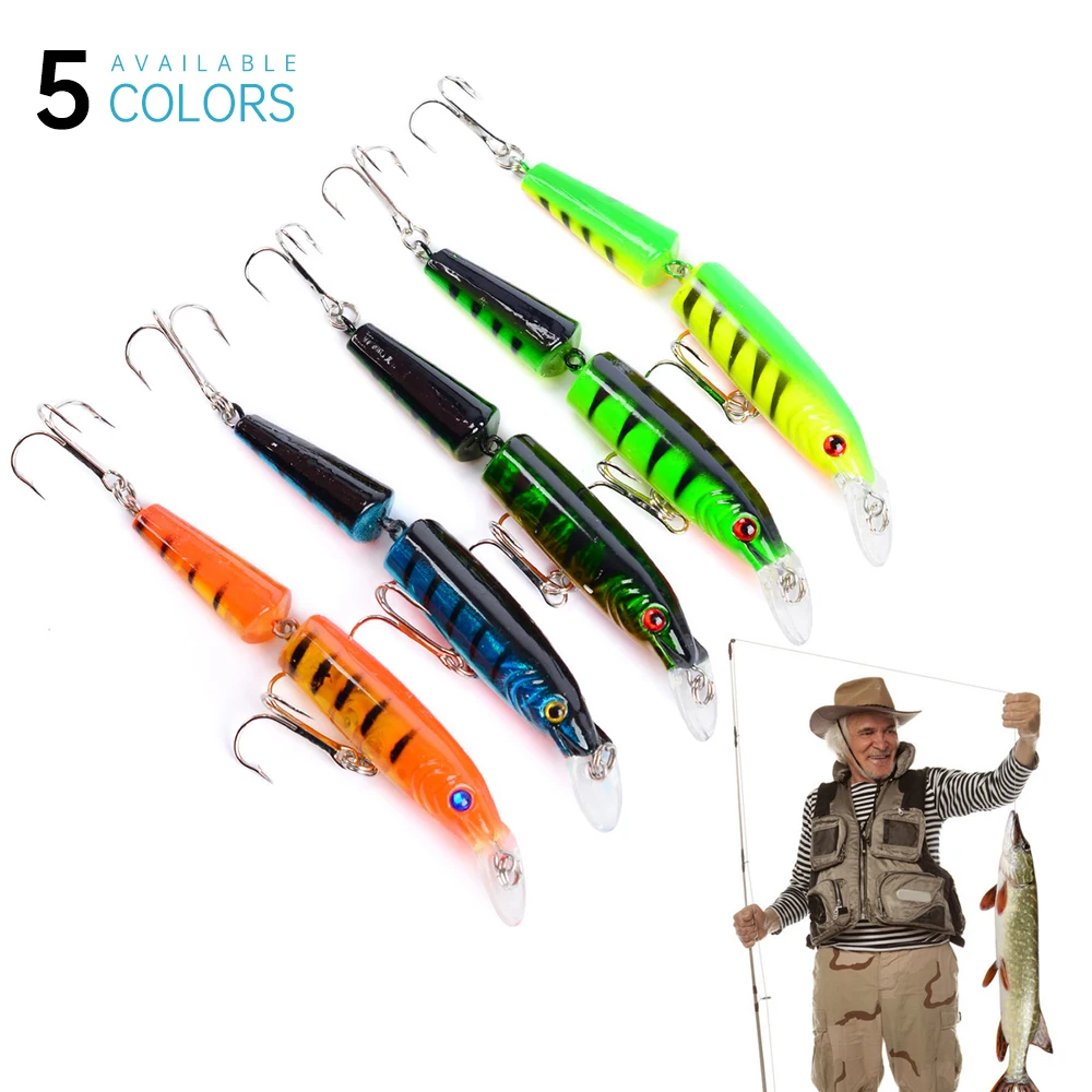 

1pcs Lifelike Artificial Crankbait Multi Jointed Fishing Lure 10.5cm/9.6g 2-segment Hard Bait 6# Hook Wobblers Sea Fishing Bait