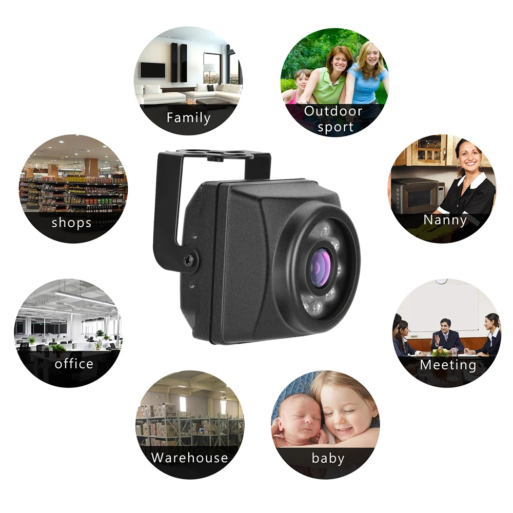 Security camera installed in various outdoor environments