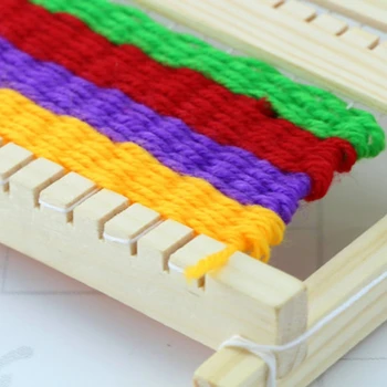 

Child DIY Wooden Handloom Developmental Toy Yarn Weaving Knitting Shuttle Loom 50PE