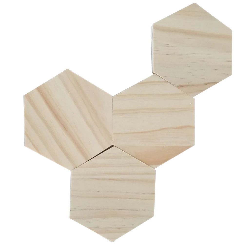 

25 Pcs/set Writing Coasters Home Decor DIY Polished Photo Props Hexagon Blank Pendant Party Name Tags Wedding Wooden Slices