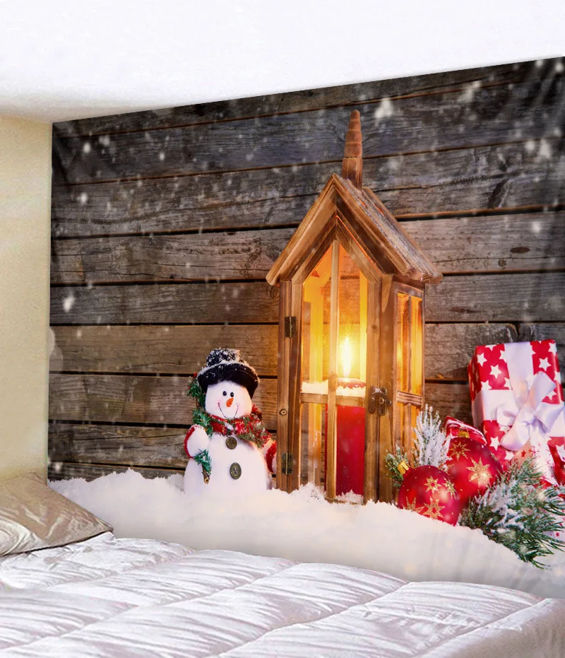 Snowman Cabin Zeegle рисунок на рождественскую тематику гобелен настенный пляжный пледы ковер гобелены домашний арт психоделический Декор пляжное полотенце - Цвет: Snowman Cabin