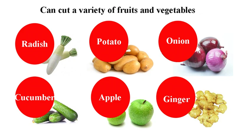 Режущий салат яблоки имбирь морковь перемешивание резак фри машина ручного давления вертикальный картофель резак огурец режущий станок