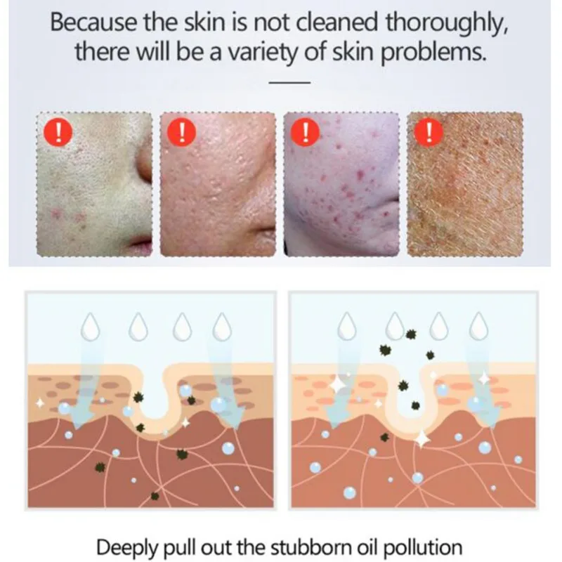 USB Rechargeable Silicone Cleansing Instrument Cleaning Pores Portable Facial Cleansing Brush Face Wash Massage