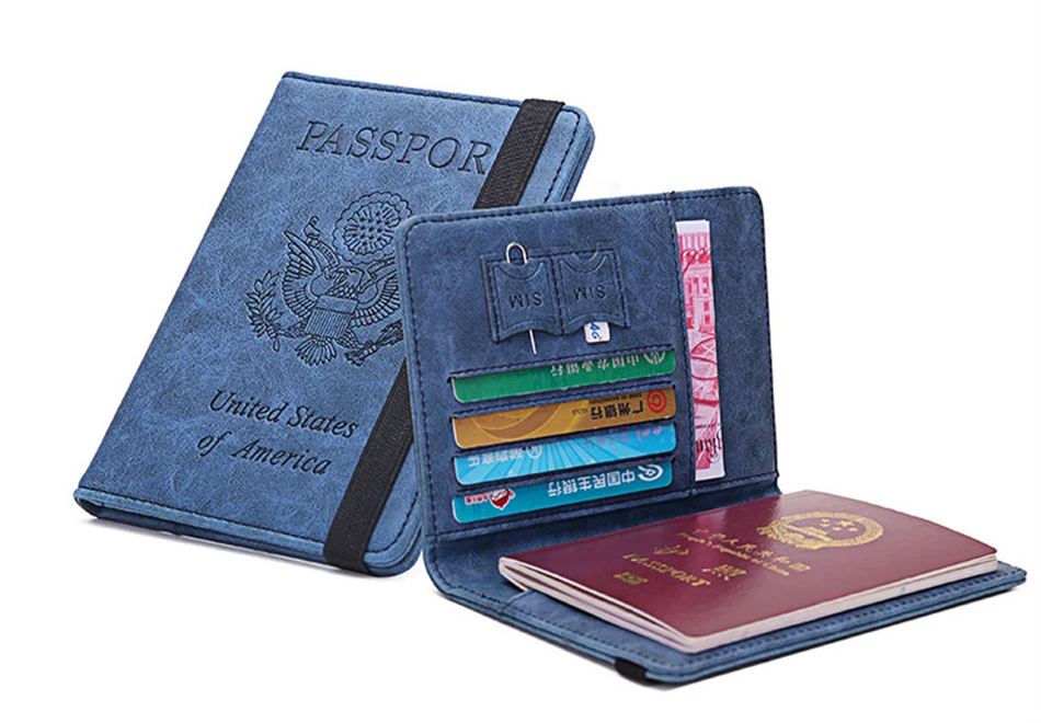 RFID, Ретро стиль, Обложка для паспорта, держатель для ID, банковских карт, из искусственной кожи, бизнес чехол для кредитных карт, для женщин и мужчин, кошелек, аксессуары для путешествий