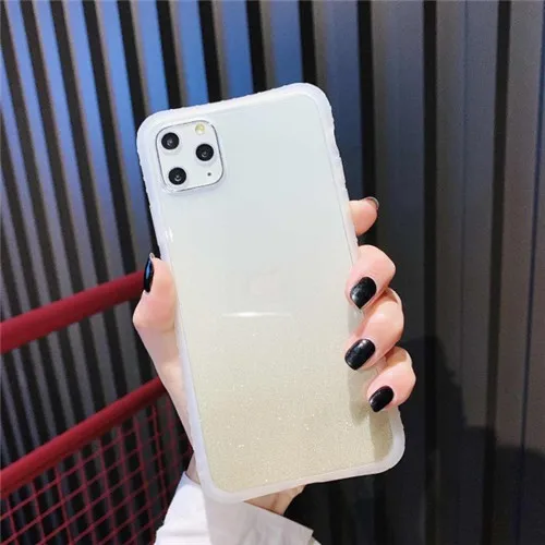 Блестящий противоударный градиентный телефонный чехол для iPhone 11 11Pro Max XR X XS Max 7 8 6 6splus прозрачный Блестящий Мягкий IMD чехол-накладка - Цвет: T7