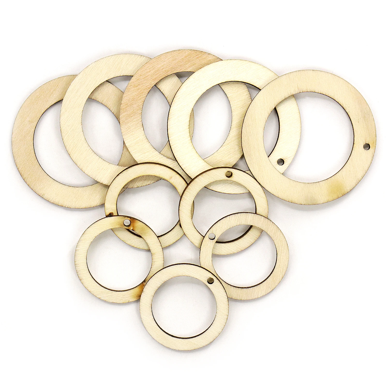 

4x4cm/6x6cm Mixed Type Wood Circle Round Chips Favor Tags Pendants Embellishments DIY Crafts for Handmade Accessory