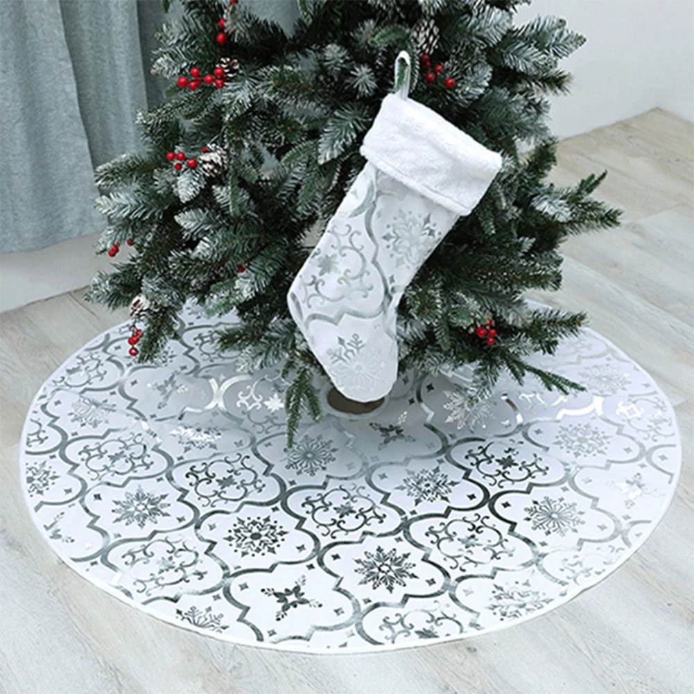 Ornament Decorative Protective Christmas Tree Skirt Sock Set Festival Folding Party Round Dustproof Floor Durable Home