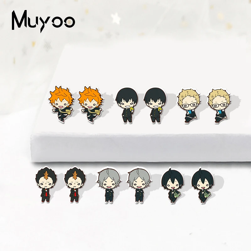 2021 Novos Desenhos Animados Haikyuu Anime Volei Bola Meninos Personagens  Anime Epóxi Brincos Epóxi Handcraft Acrílico Brincos - Brincos De Botão -  AliExpress