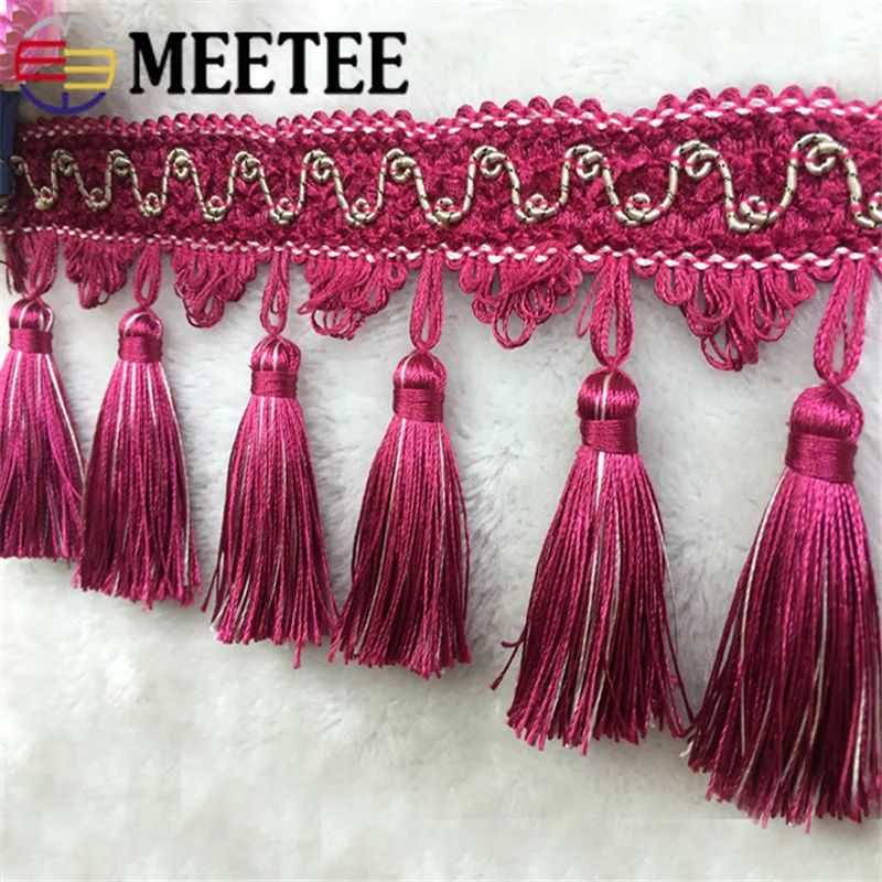 1\2m Meetee 10cm Polyester Tassel Lace Trim DIY Handmade Curtain Textile Pillow Hanging Fringe Wedding Accessories Sofa Decor | Дом и сад