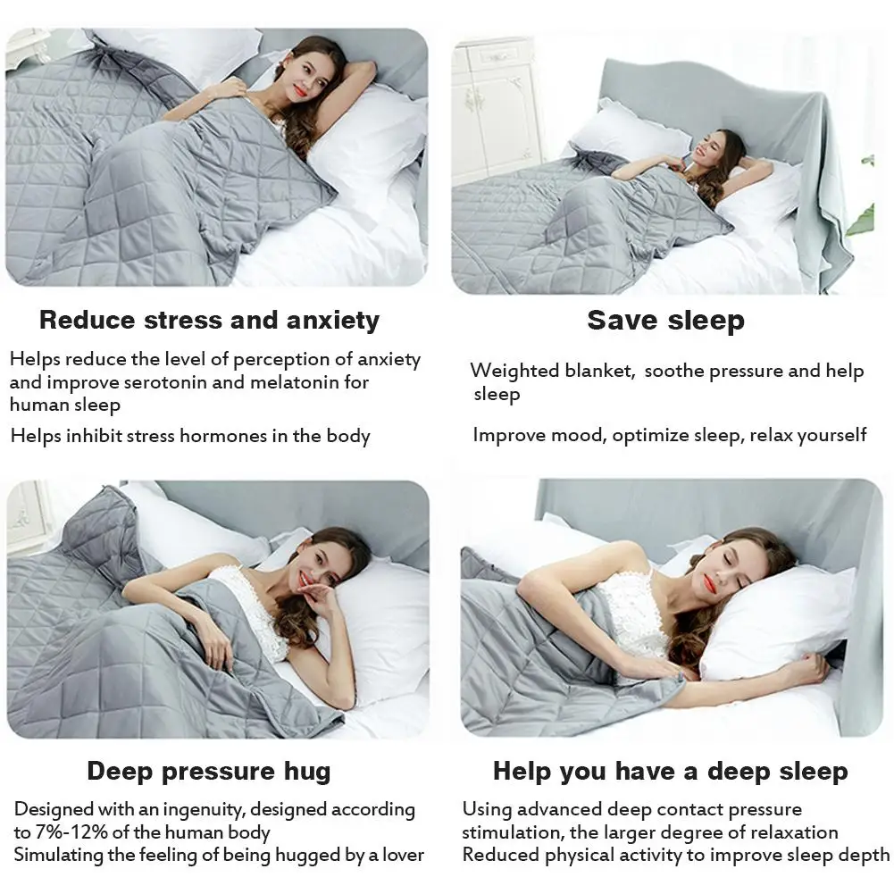 New 7/10/15/20lb 1pcs Cotton Weighted Blanket For Adult Gravity Blankets Decompression Sleep Aid Pressure Weighted Quilt