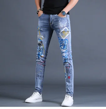 

QA0330 Fashion Men's Jeans 2020 Runway Luxury Brand European Design party style Men's Clothing