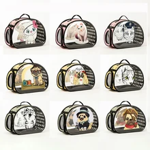 Прозрачная Сумка-переноска для собак, кошек, складная переносная сумка на плечо для путешествий, сумка для маленьких домашних животных, сетчатые дышащие сумки TDL01