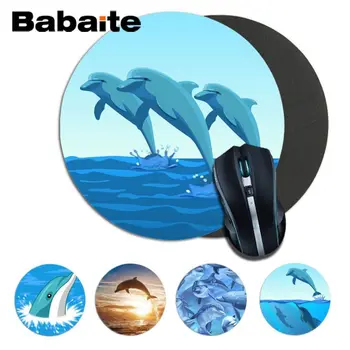 

Babaite New Arrivals dolphin round Durable Rubber Mouse Mat Pad Size for 220*220*2mm round mousepad Game Mousepad