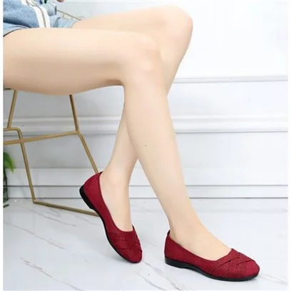 

Cloth shoes women's breathable mesh soft bottom hollow flat mother shoes