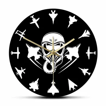 

Military Jet Aircraft Modern Wall Clock Jet Fighter Silent Wall Watch Aviation Wall Art Air Planes Aviator Home Decor Pilot Gift