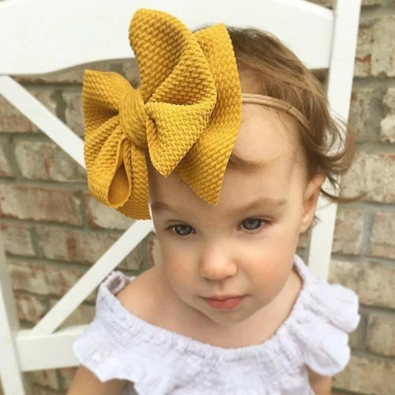 

New Fashion Children's Corn Double-layer Bow Hair Band Cute Baby Is Not Soft High Elastic Nylon Headband