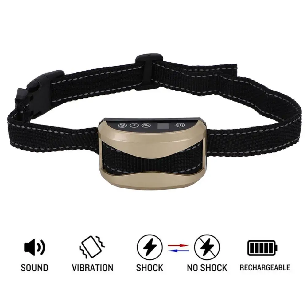 

Dog bark control collar rechargeable anti-bark collars device bark detection pset dogs training suppliess