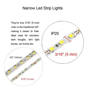 

5mm Led Strip, 450leds/5M Led Strip Lights, SMD 2835, 12V DC Non-Waterproof, DIY Christmas Holiday Home Kitchen Car Bar Indoor Party Decoration (Warm White) jk1727