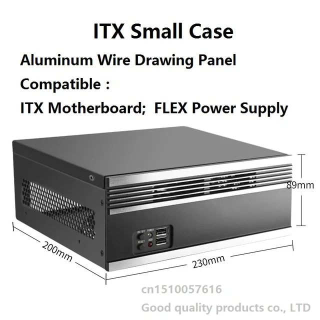 Серверный мини-шасси, совместимая с материнской платой ITX FLEX 1U, источник питания, серебряная панель, промышленное управление, небольшой мини-компьютер 6