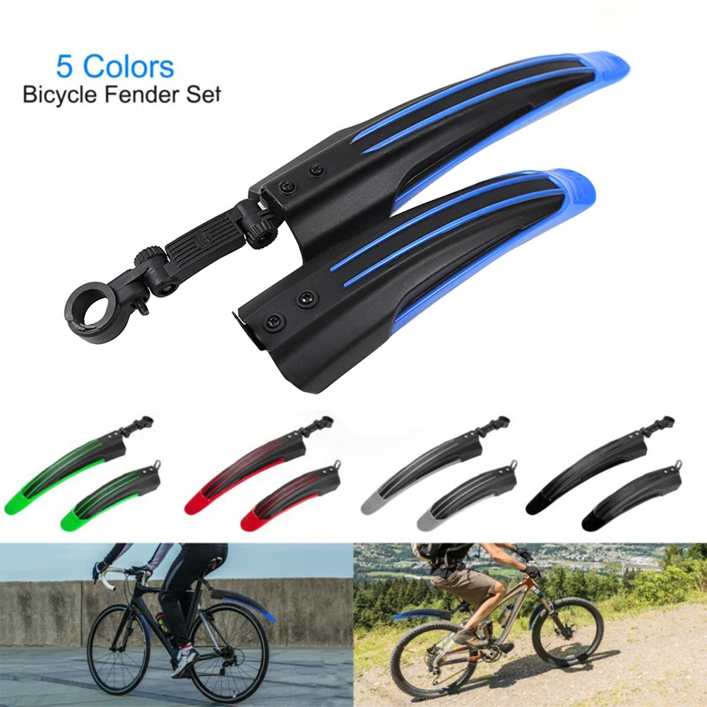 

5 colors 2pcs Mountain Bike Mud guard Front Rear Bike Tool Cycling Bicycle Fenders Wings Mud Guard Accessories Durable Universal