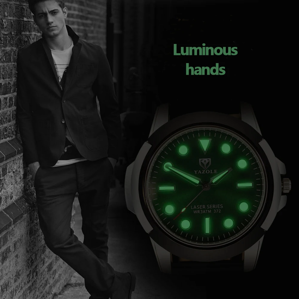 hot fashion role mens quartz watches leather strap 30meters waterproof casual watch for men luminous hands (11)
