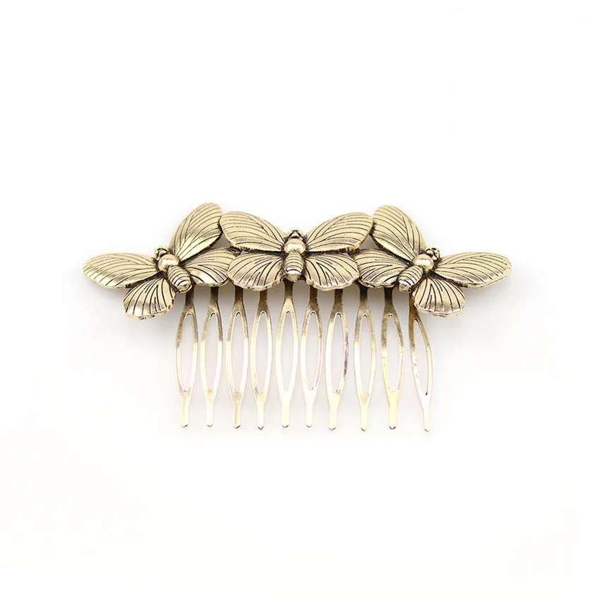 Hair Comb Jewelry Accessories Hair Accessory Hair Headdress Bridal Headwear Classic Vintage Fashion Alloy Retro Butterfly Hair Combs Ancient Style Tiara Bohemia Bride Hair Comb Headdress Jewelry