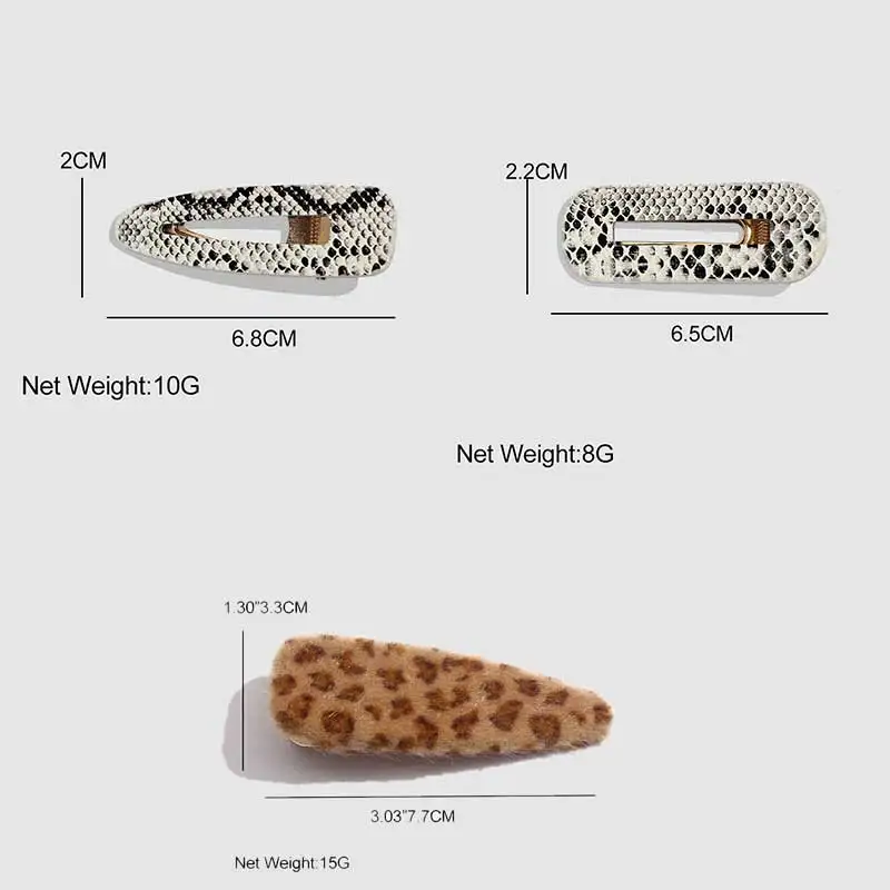 Плоские винтажные леопардовые заколки для волос для женщин и девочек, трендовые кожаные заколки со змеиным принтом, заколка для волос, аксессуары для укладки волос, инструменты