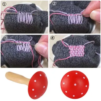 

Wood Darning Mushroom Darner Patching Tool Socks Pants Clothes Sewing Tools Mending Repair Device