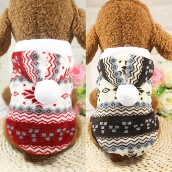 

Snowflake Print Clothes For Dogs Thick Dog Clothes French Bulldog Vest Coral Fleece Chihuahua Dog Cat Clothes Pet Supplies