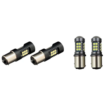 

2Pcs 21W LED 1156 Ba15S LED Bulbs Car Lights & 2Pcs Car LED Bulb Turn Signal 3030 27Smd 1157 Reversing Light Decoding
