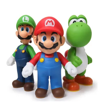 

3pcs/lot 5" 12cm Games Mario Bros Mario Luigi Yoshi PVC Action Figure Model Toys