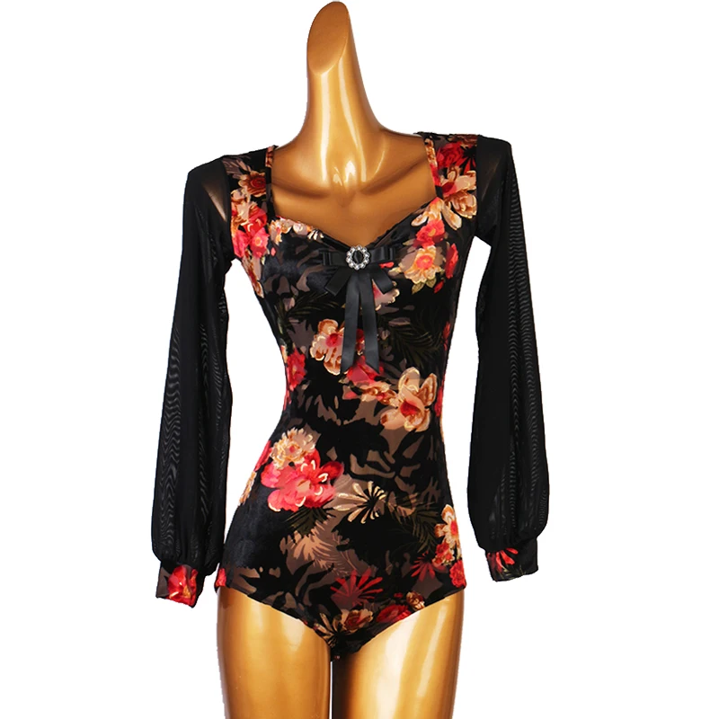 

Трико для латиноамериканских танцев с рукавами-фонариками