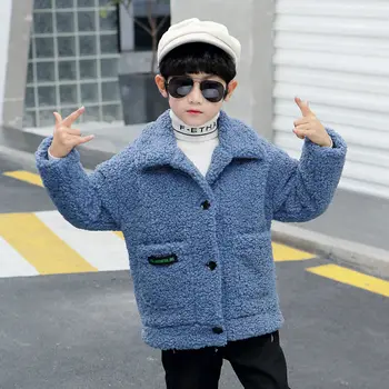 

MudiPanda Baby Autumn and Winter New Boy Wool Jacket Girl Cotton Solid Thick Warm Cotton Outwear Children Coat