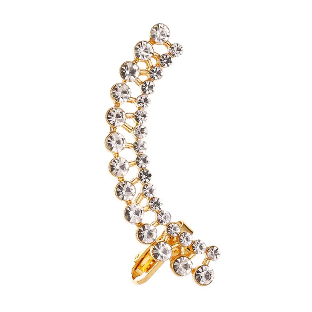 01KC gold Роскошные серьги, стразы, инкрустированные серьги для женщин, вечерние серьги-каффы, Клубные ювелирные изделия для девушек - Окраска металла: 01KC gold