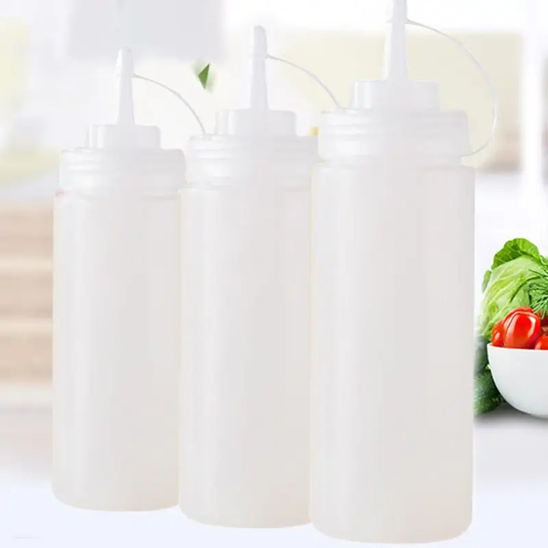 1pc 240ml Plastic Sauce Bottle Squeeze Pot Squeeze Pot Chocolate Sauce Bottle Jam Tomato Salad Bottle Squeeze Bottle
