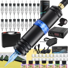 New Tattoo Cartridge Machine Pen Kit with Tattoo Pen Machine Power Supply Cartridge Needles Inks for Permanent Makeup Tattoo